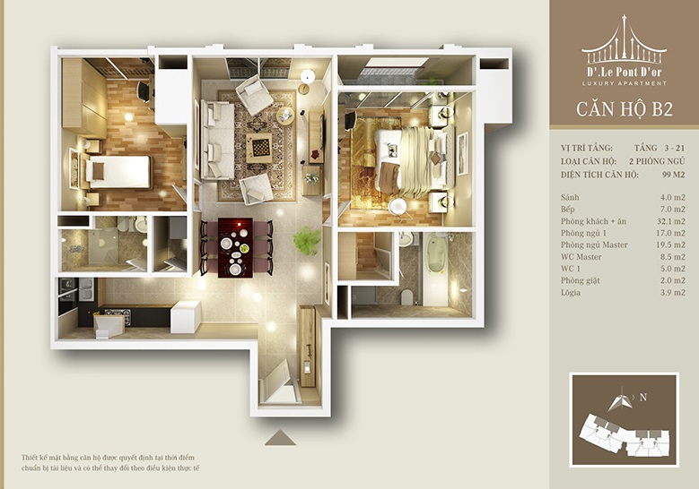 Thiết kế căn hộ B2