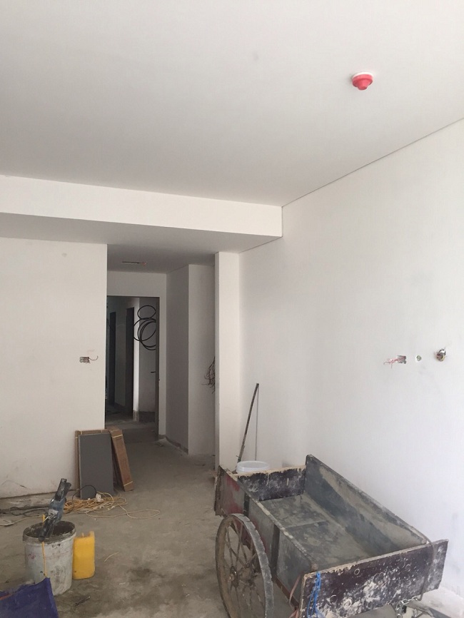 Dự án đang hoàn thiện bên trong căn hộ