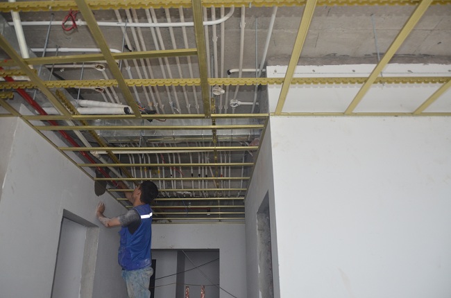 Dự án đang hoàn thiện bên trong căn hộ