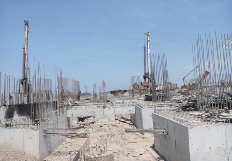 Dự án đã thi công xong 13 cọc móng cẩu tháp