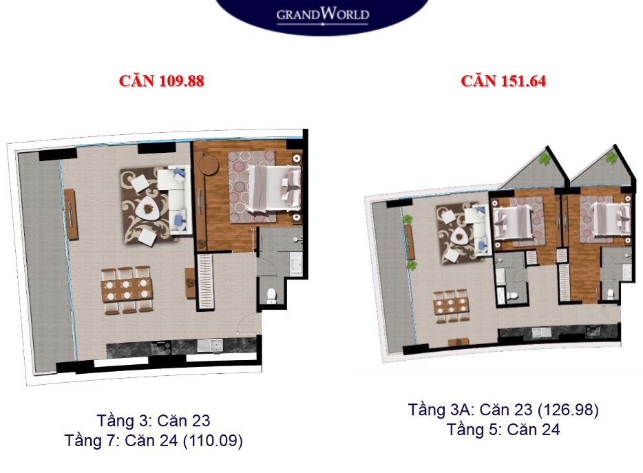 Thiết kế căn hộ 151.64 m2