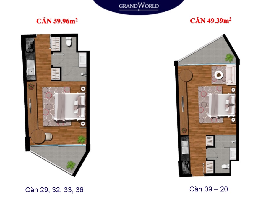 Thiết kế căn hộ 39.96 m2