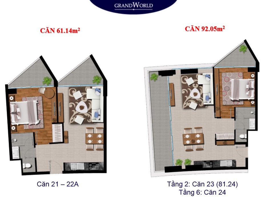 Thiết kế căn hộ 92.05 m2