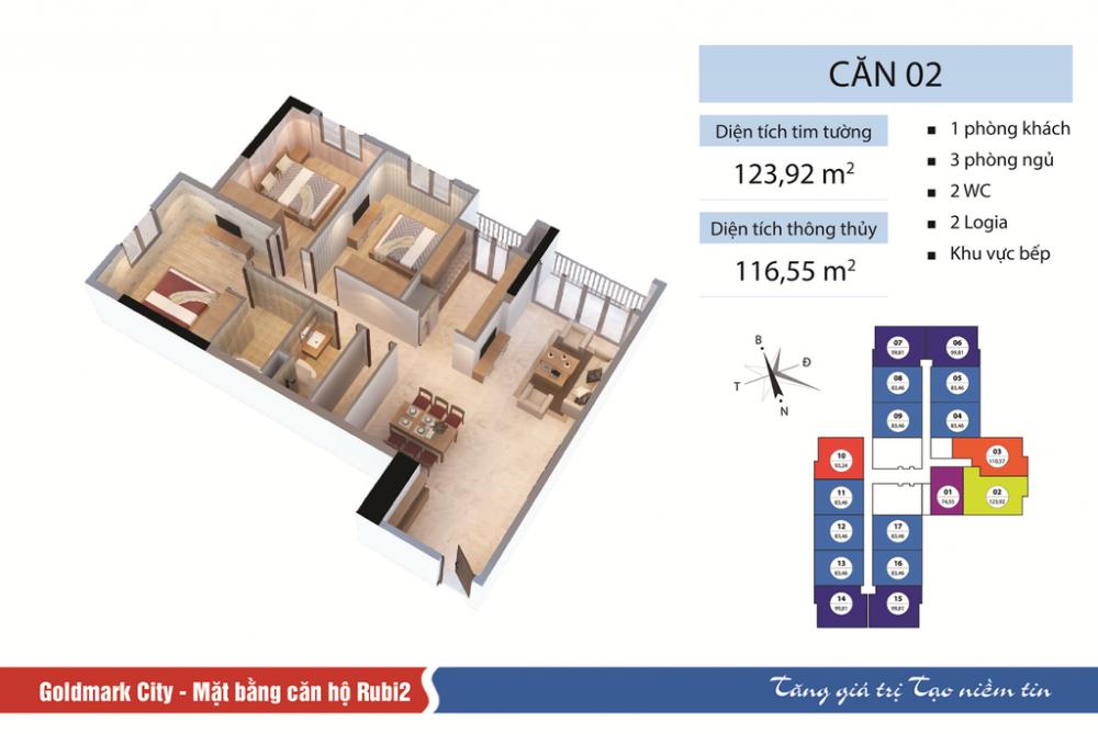 Thiết kế căn hộ 123.92 m2