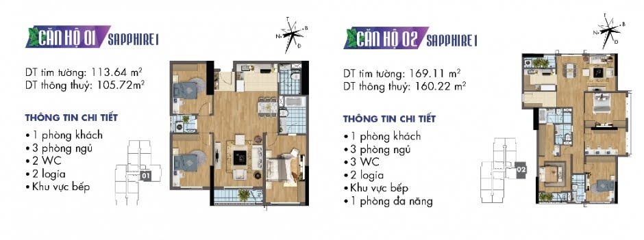 Thiết kế căn hộ Sapphire 01