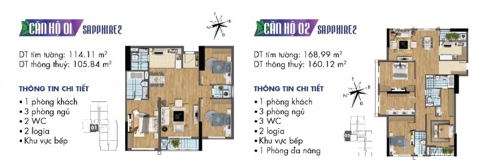 Thiết kế căn hộ Sapphire 01