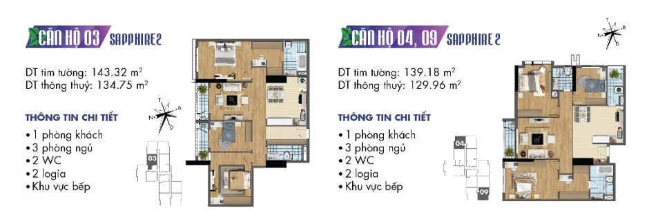 Thiết kế căn hộ Sapphire 09