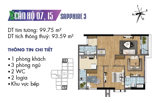 Thiết kế căn hộ Sapphire 15