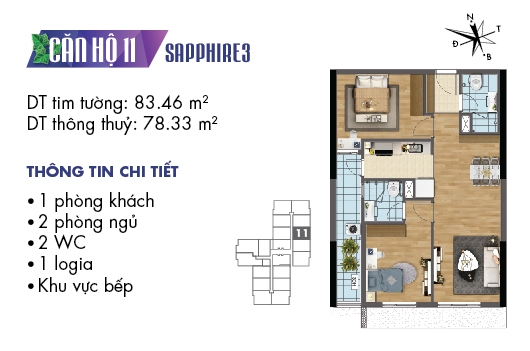 Thiết kế căn hộ Sapphire 11
