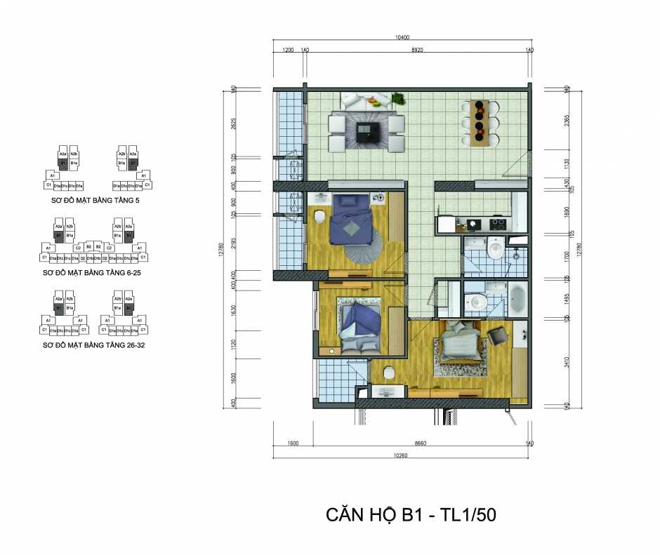 Thiết kế căn hộ B1