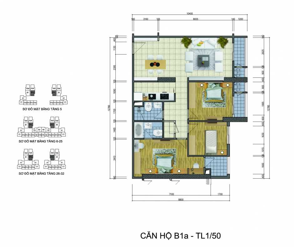 Thiết kế căn hộ B1A