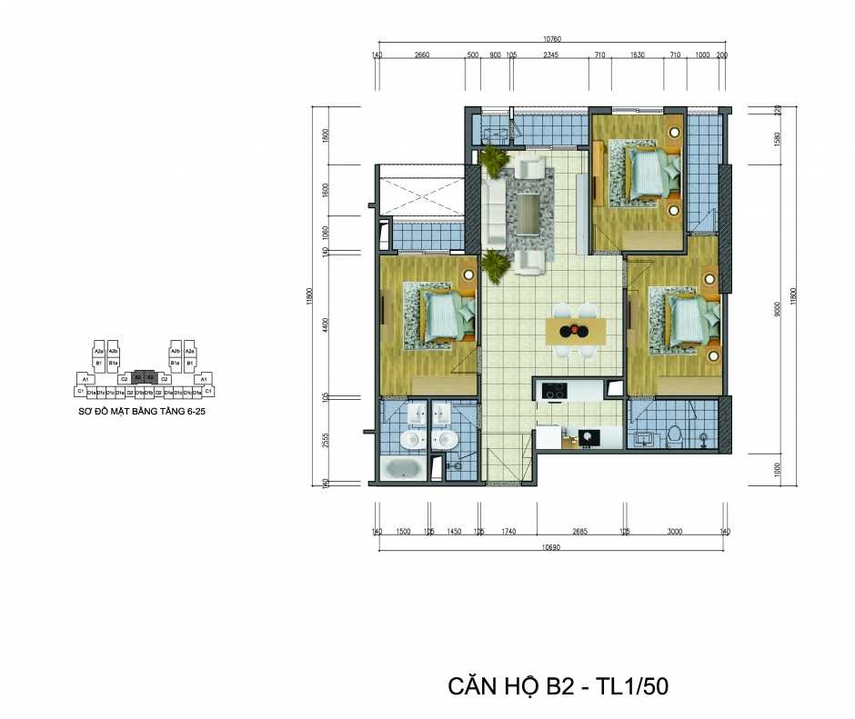 Thiết kế căn hộ B2