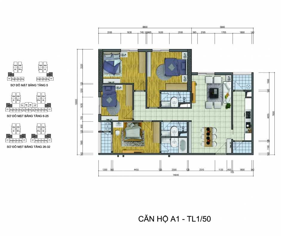 Thiết kế căn hộ A1