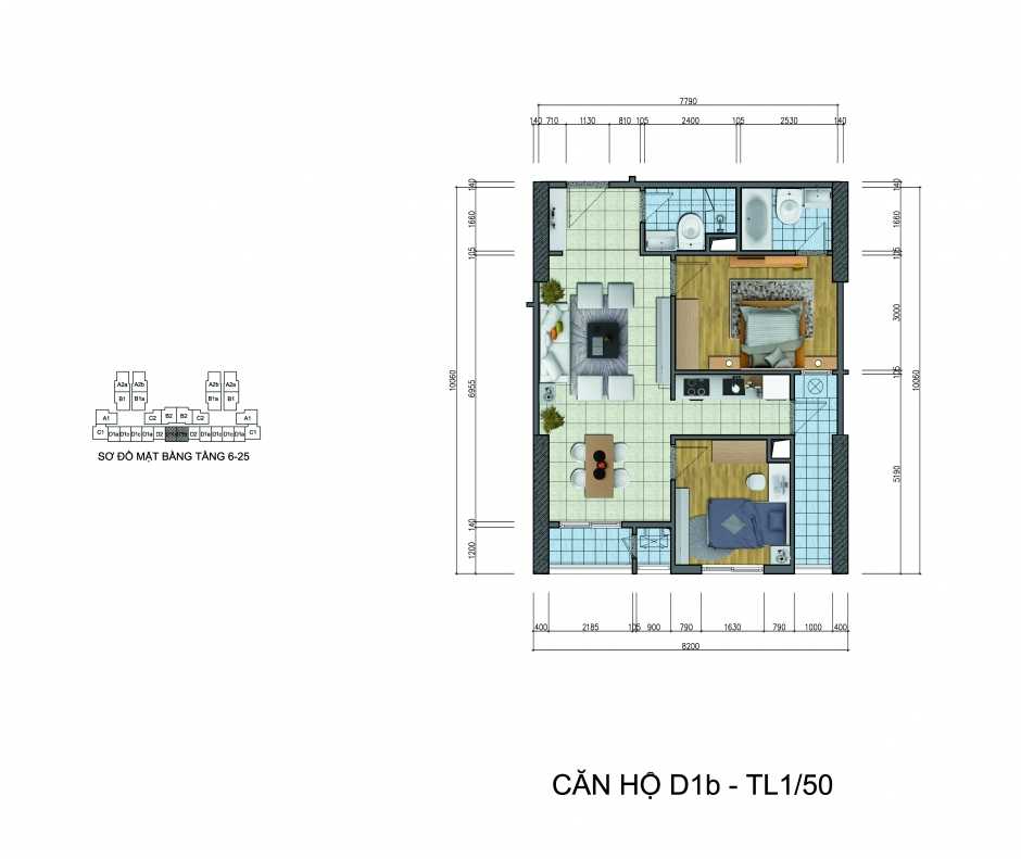 Thiết kế căn hộ D1b