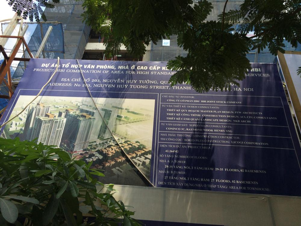 Dự án đang thi công tầng 22