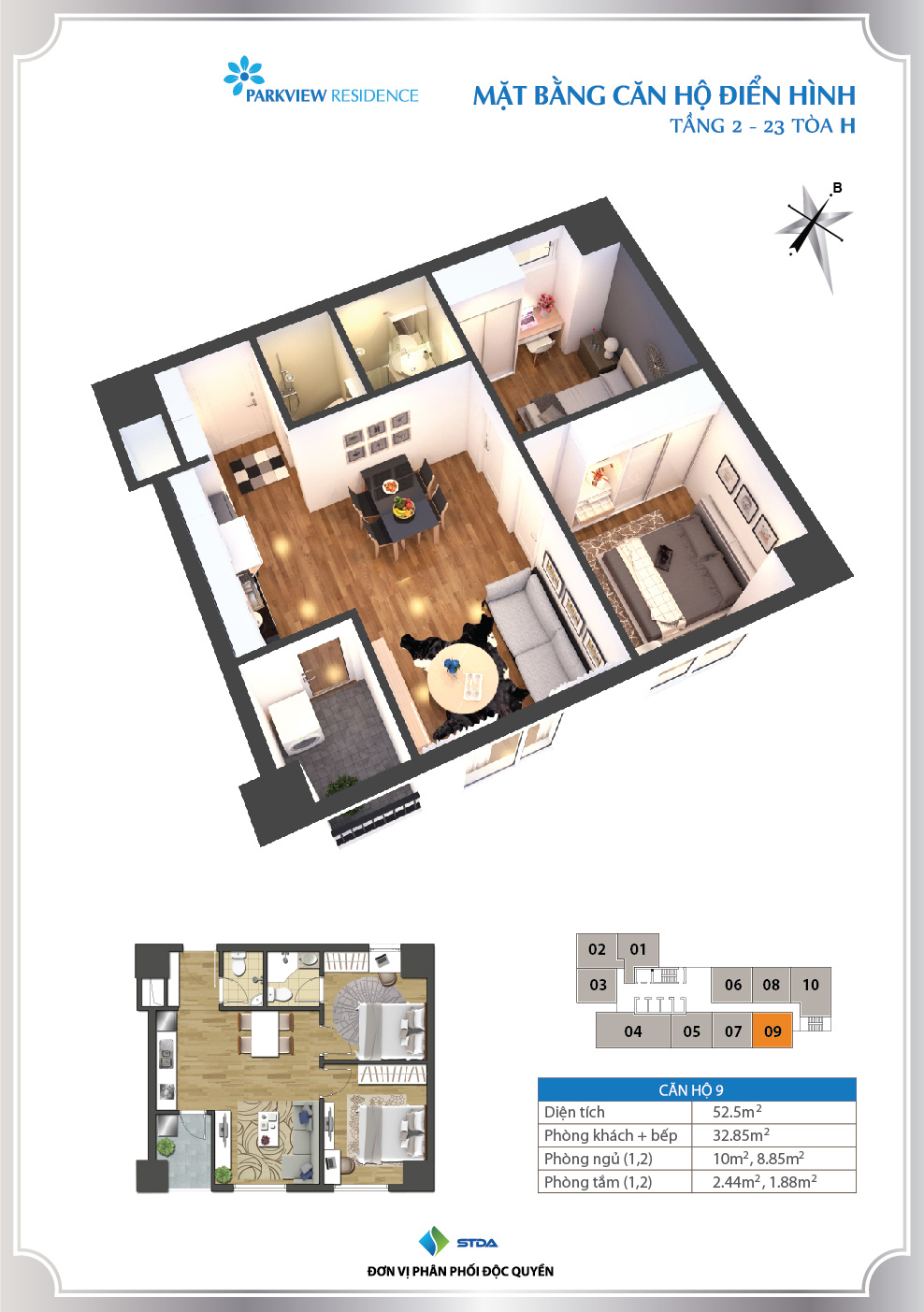 Tên: Thiết kế căn 9 - Tòa H