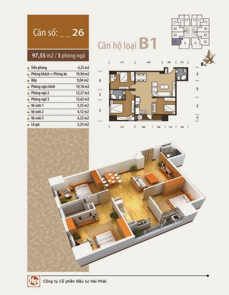 Thiết kế căn hộ B1