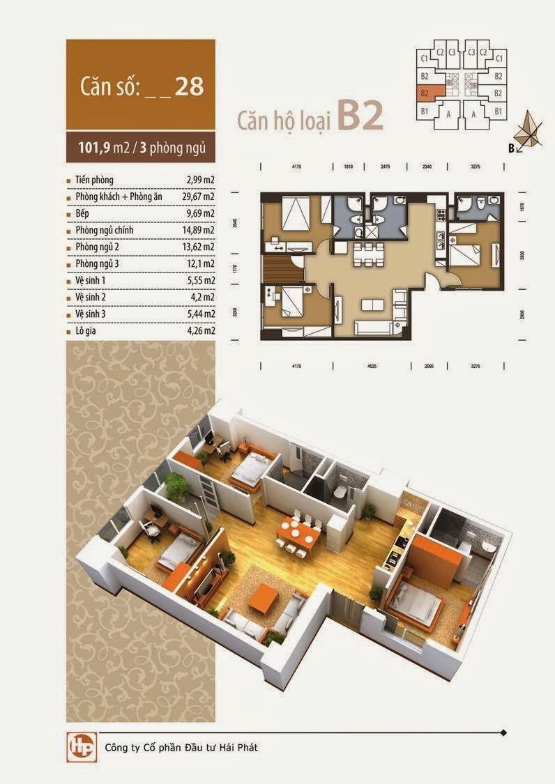 Thiết kế căn hộ B2