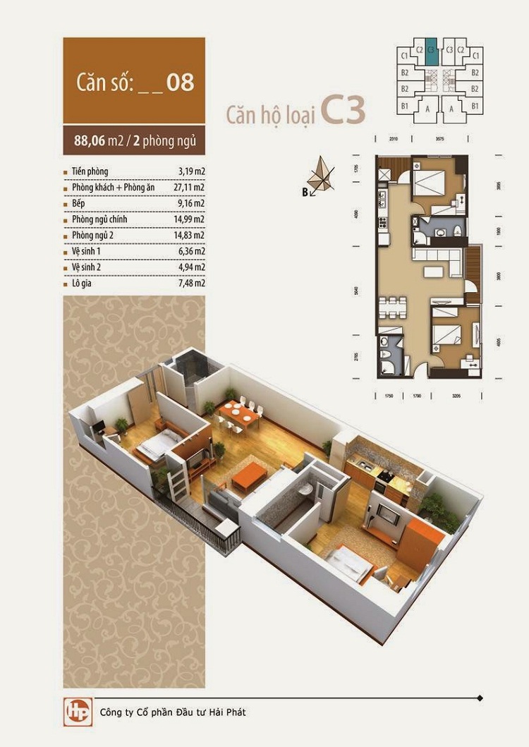 Thiết kế căn hộ C3