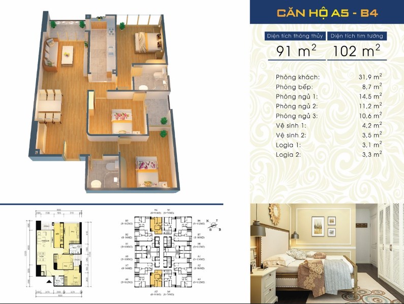 Thiết kế căn hộ A5-B4