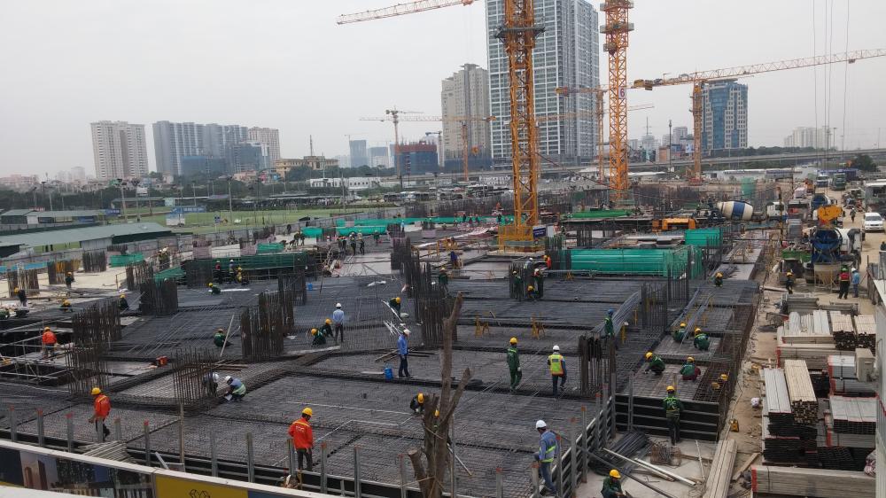 Dự án đang thi công mặt sàn tầng 1