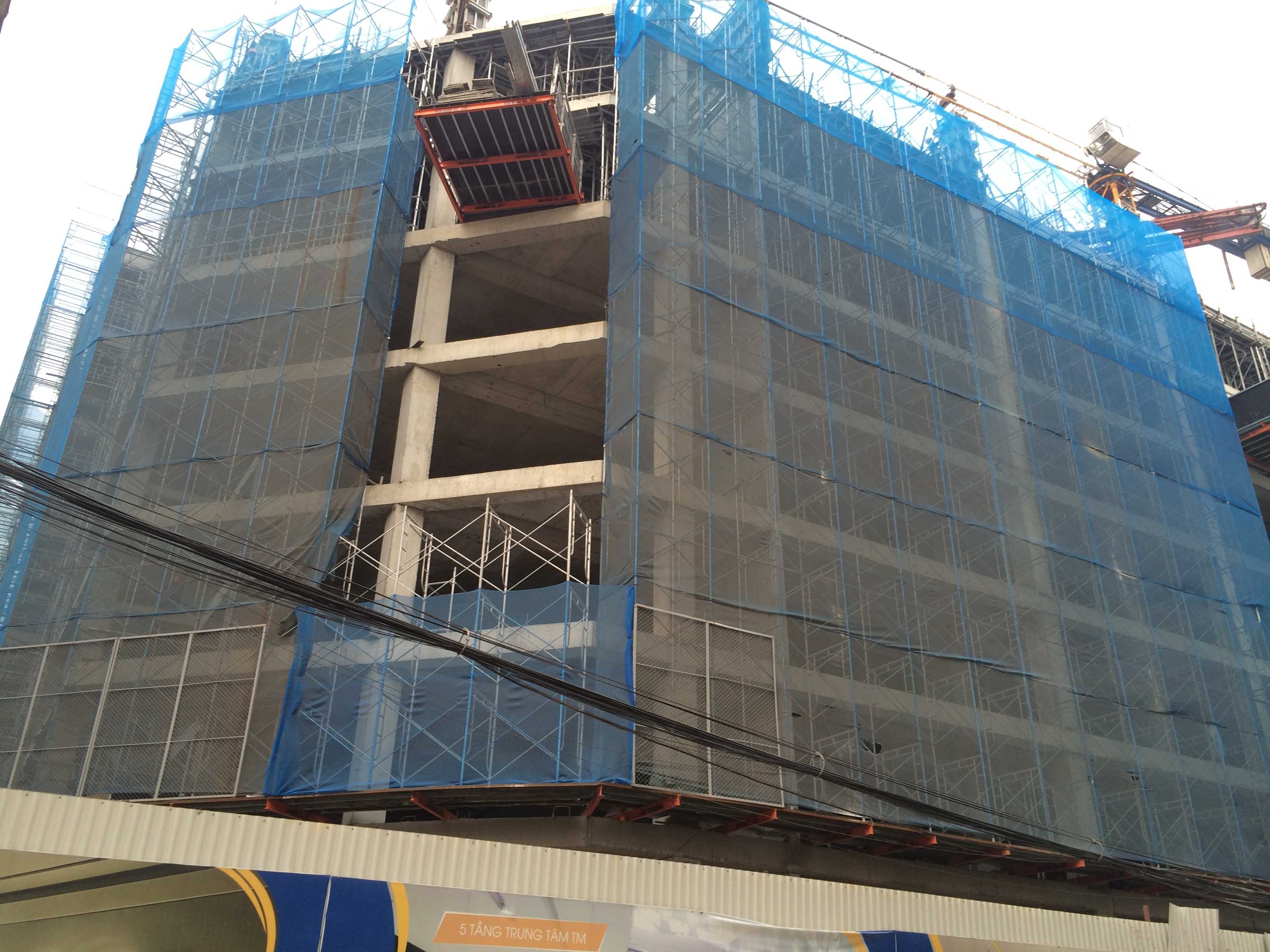 Dự án đang thi công tới mặt sàn tầng 8