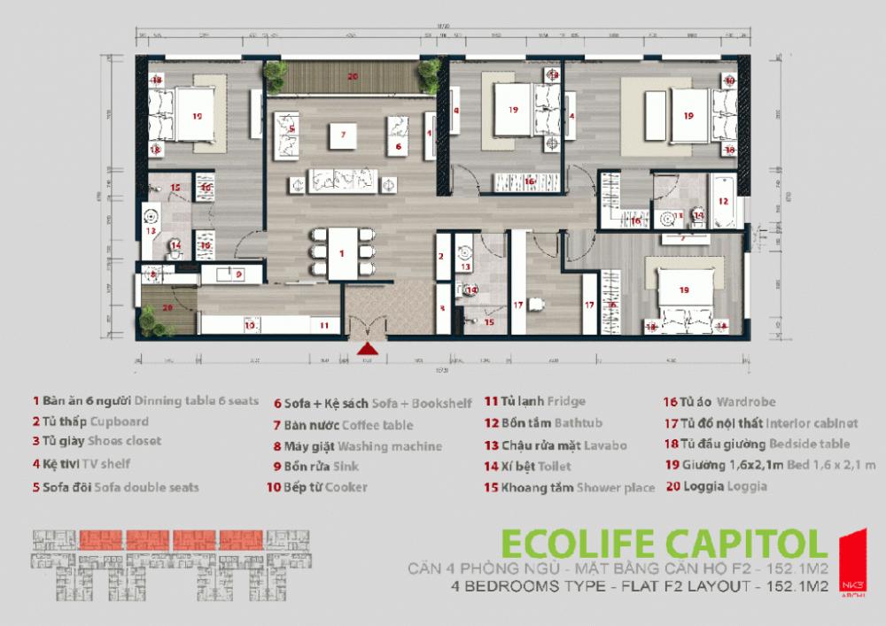 Thiết kế căn hộ F2