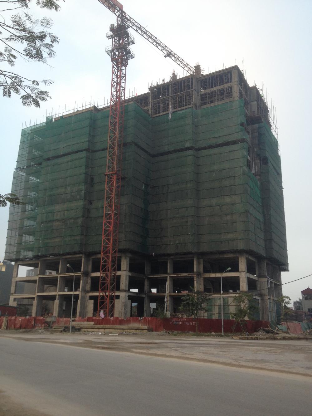 Tòa CT2 Đang thi công mặt sàn tầng 13