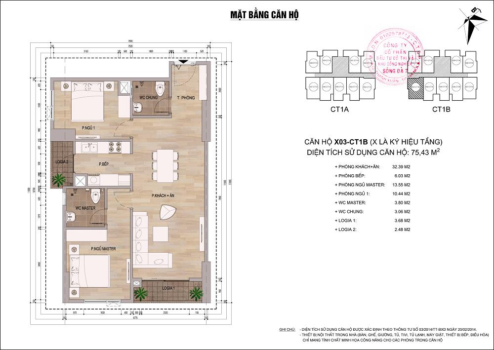 Căn hộ X03 - CT1B