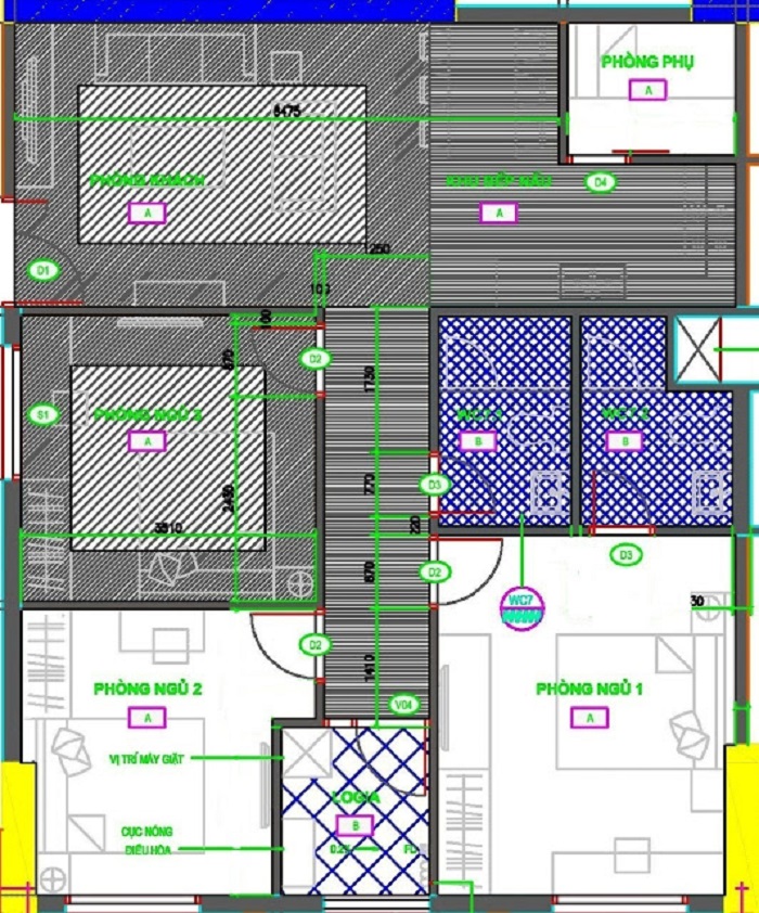 Thiết kế căn hộ A1, A8