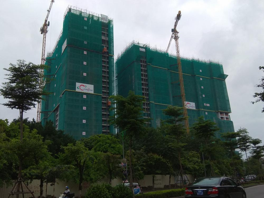 1 tòa đang thi công tới mặt sàn tầng 27, 1 tòa đang thi công mặt sàn tầng 24