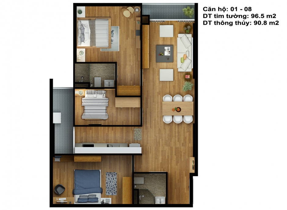 Thiết kế căn hộ 01 - 08