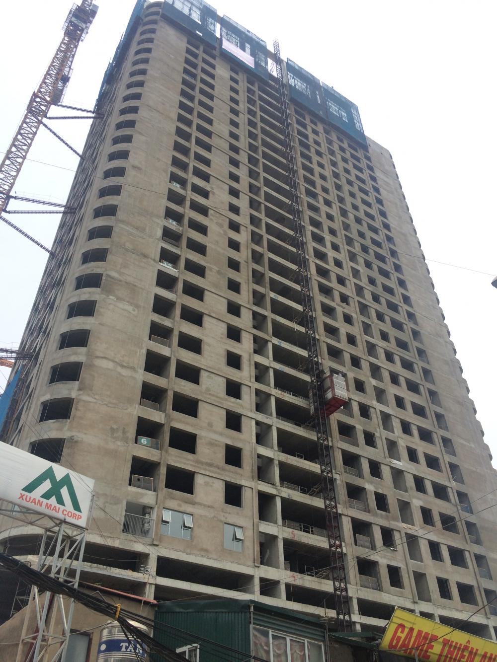 1 tòa đã cất nóc, 1 tòa xây đến tầng 15, 1 tòa sàn xây đến tầng 5
