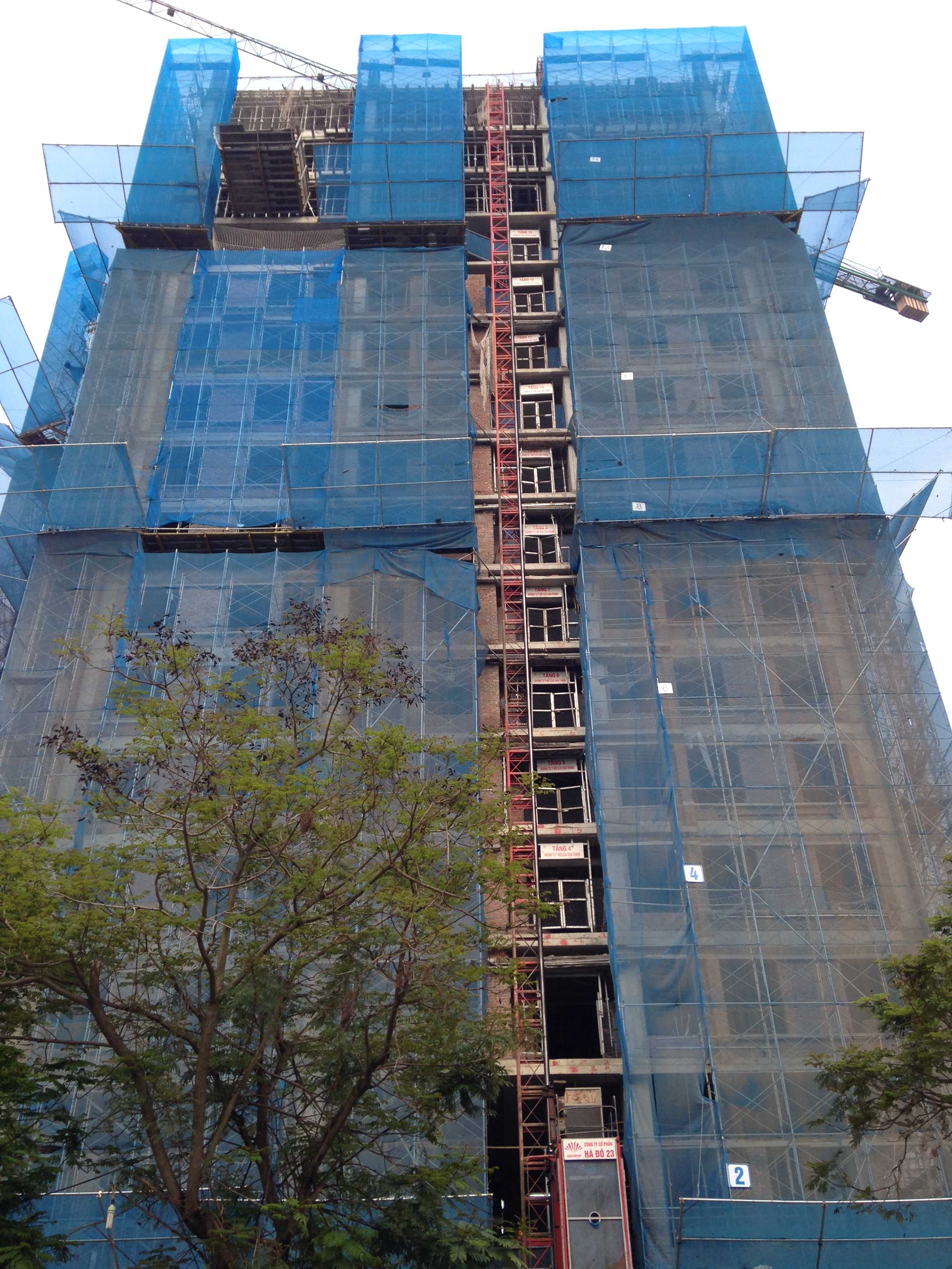 Dự án đang thi công tới mặt sàn tầng 16