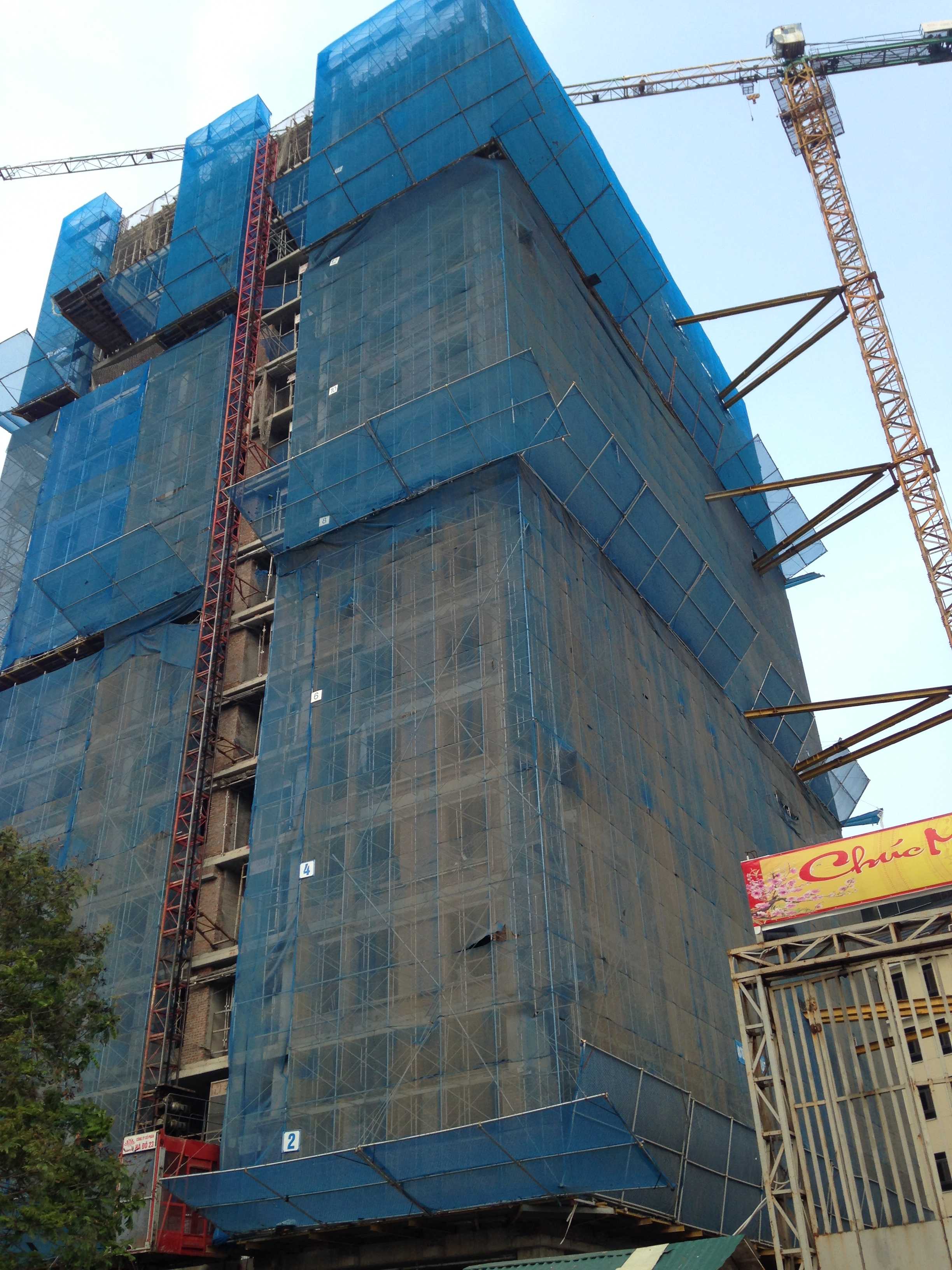 Dự án đang thi công tới mặt sàn tầng 16