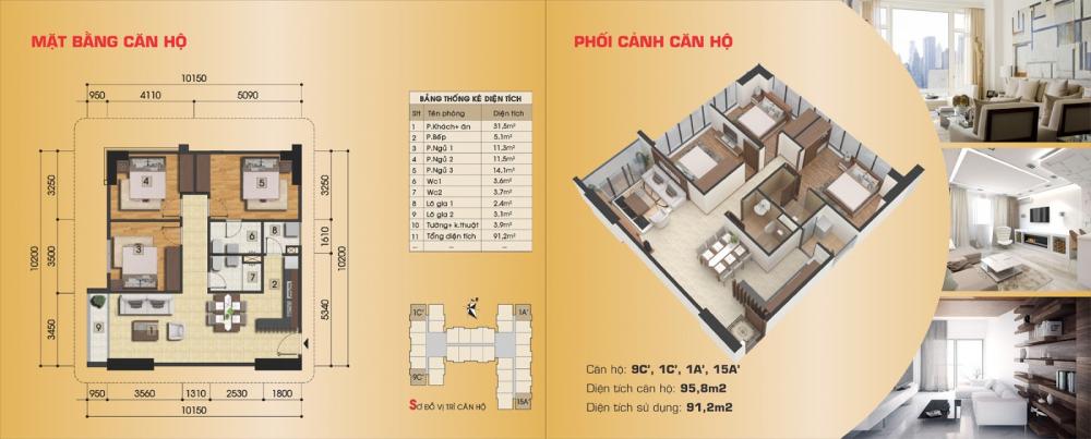 Thiết kế căn hộ 9C', 1C', 1A', 15A'