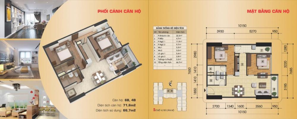 Thiết kế căn hộ 6B, 4B