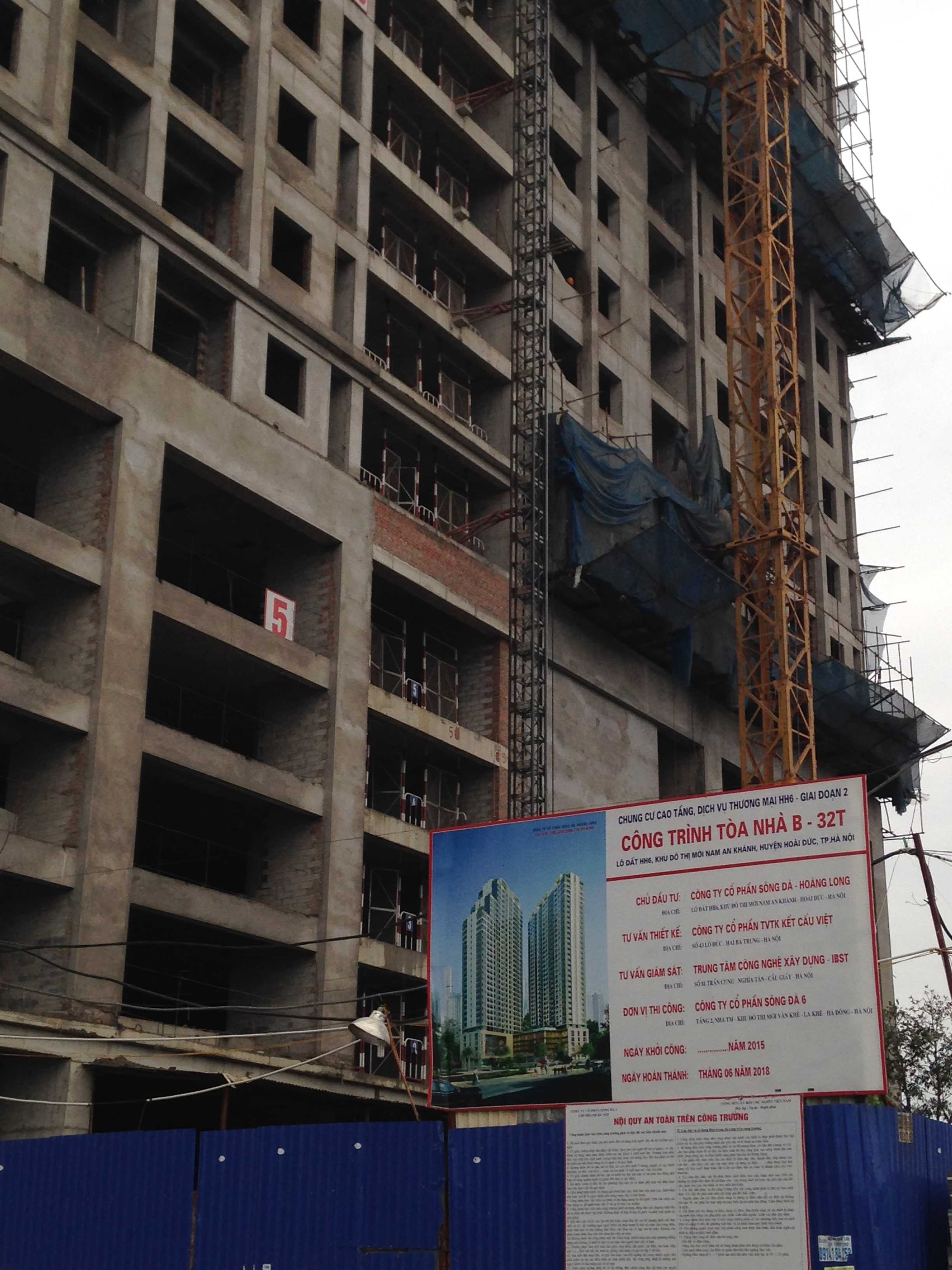 Ba tòa đều xây đến mặt sàn tầng 31