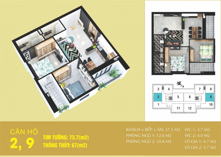 Thiết kế căn hộ số 02,09