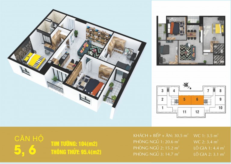 Thiết kế căn hộ số 05,06