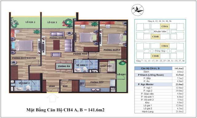 Thiết kế căn hộ 4A, 4B