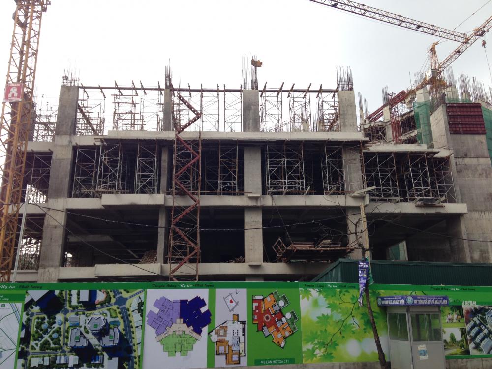 Tòa NOCT1 thi công tới mặt sàn tầng 9, các tòa NOCT2, NOCT3 tới mặt sàn tầng 4
