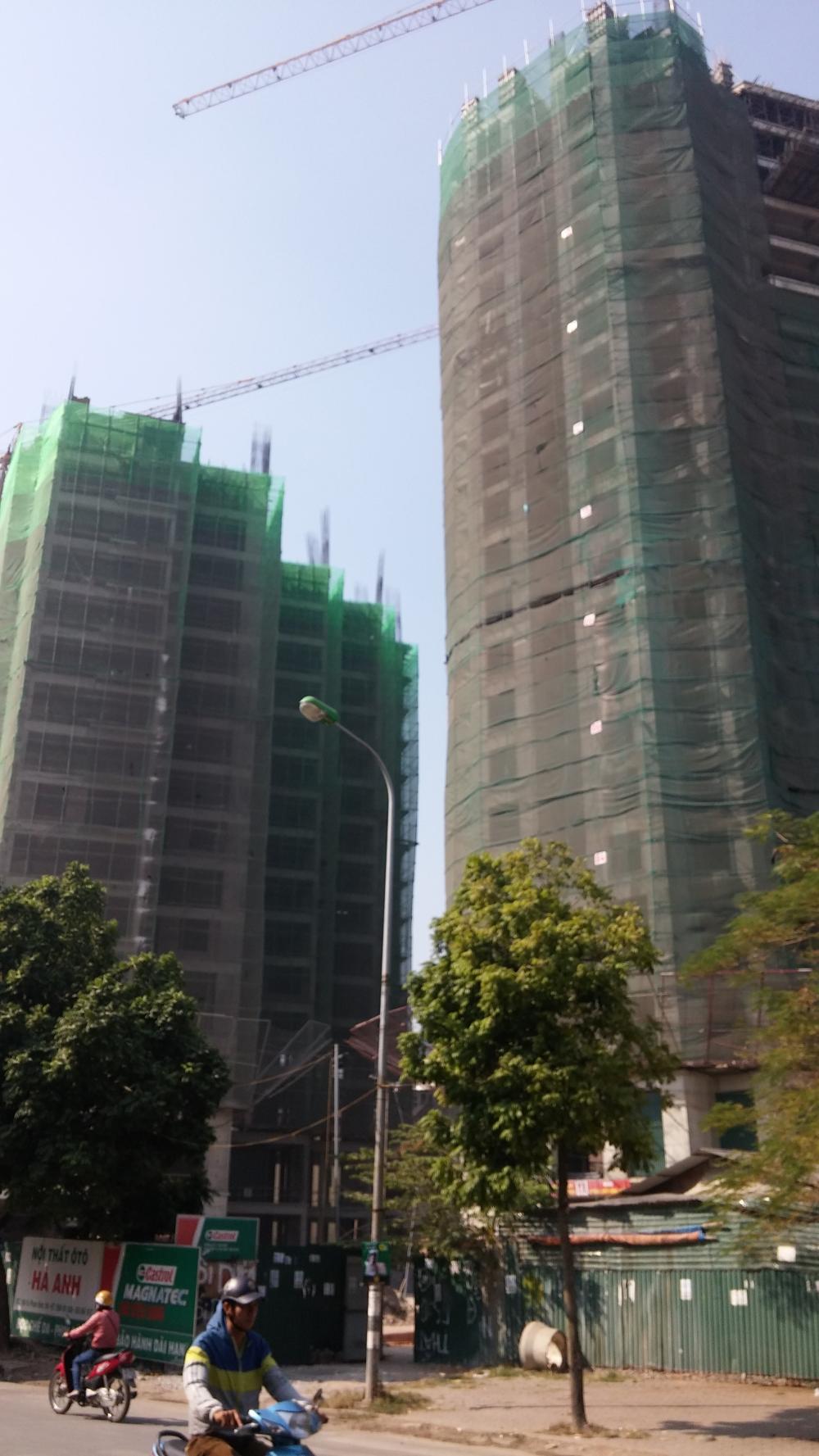 Tòa CT1 thi công tới mặt sàn tầng 21, CT2-3 thi công tới tầng 15