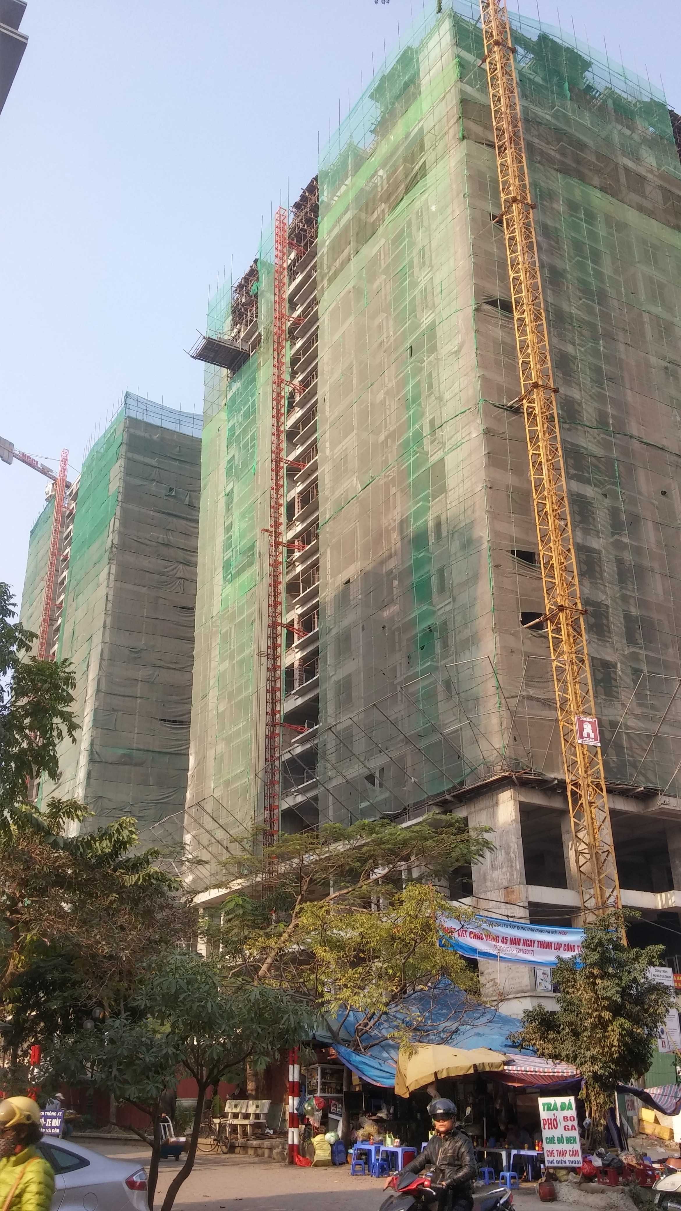 CT1 thi công tới mặt sàn tầng 24, CT2-3 thi công tới tầng 19