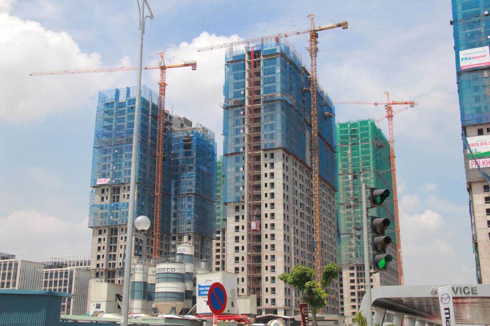 6 tòa đã xong thô, còn lại đang thi công từ tầng 21 đến 36