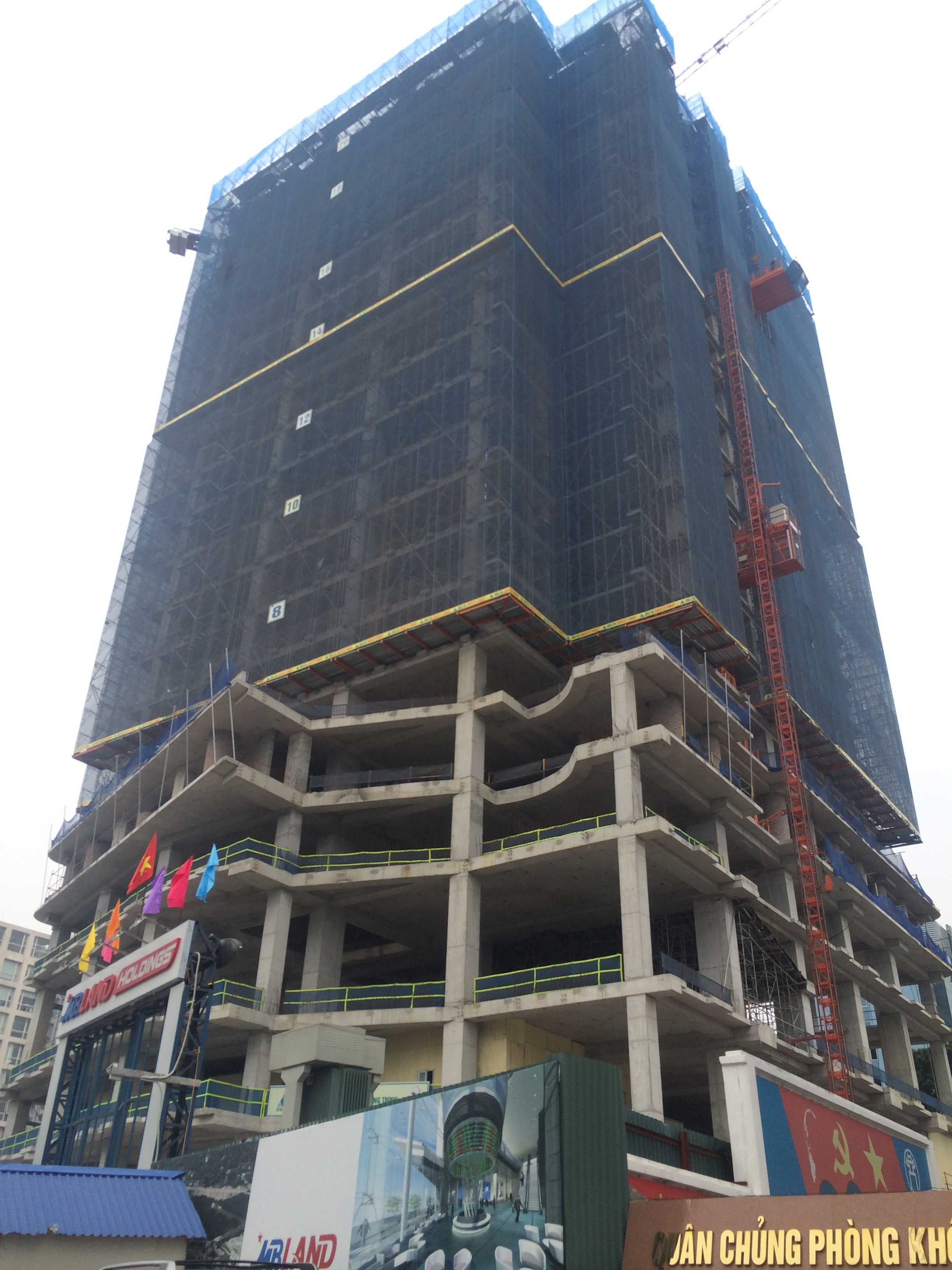 Dự án đang thi công tới mặt sàn tầng 20