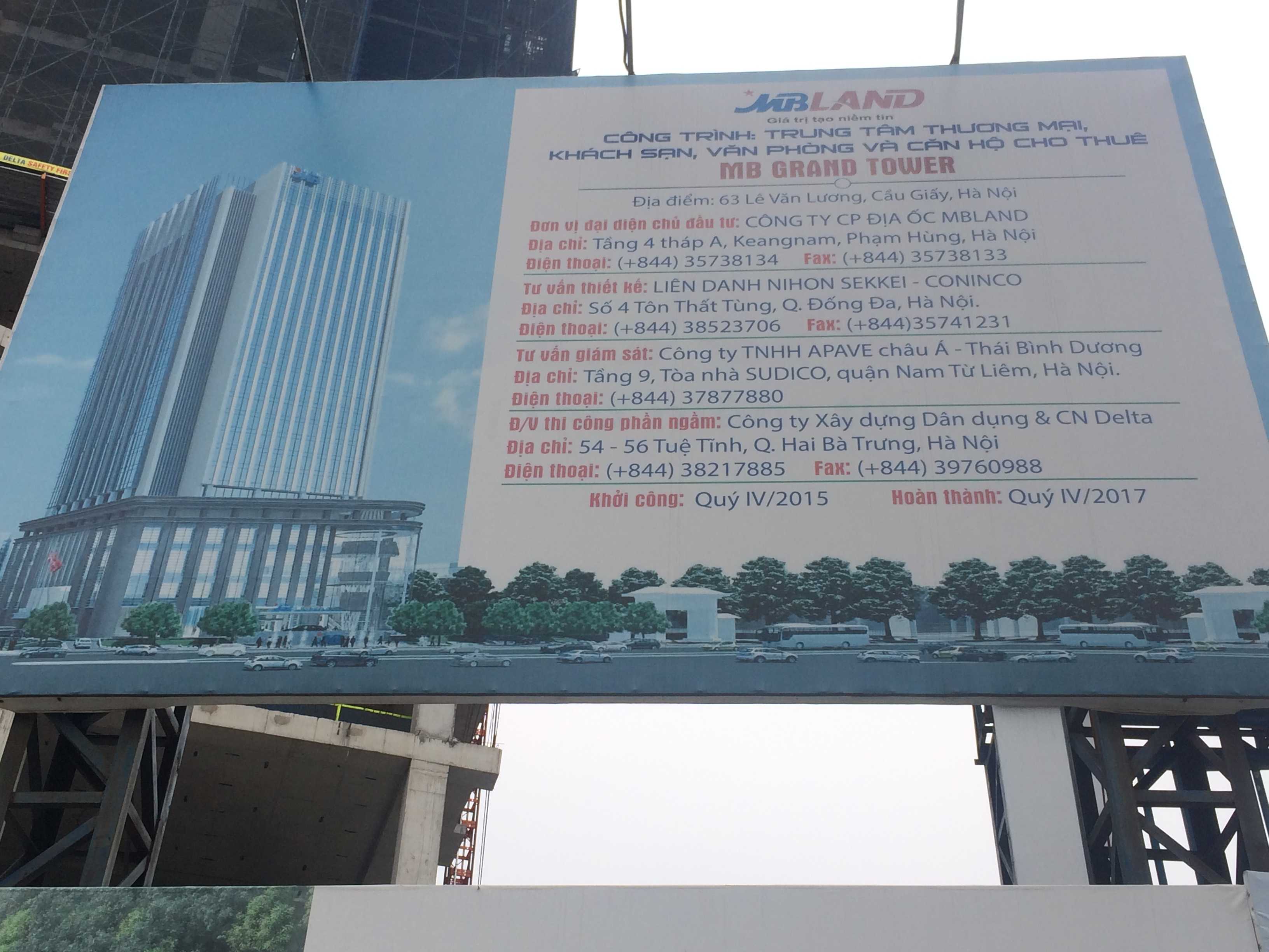 Dự án đang thi công tới mặt sàn tầng 20