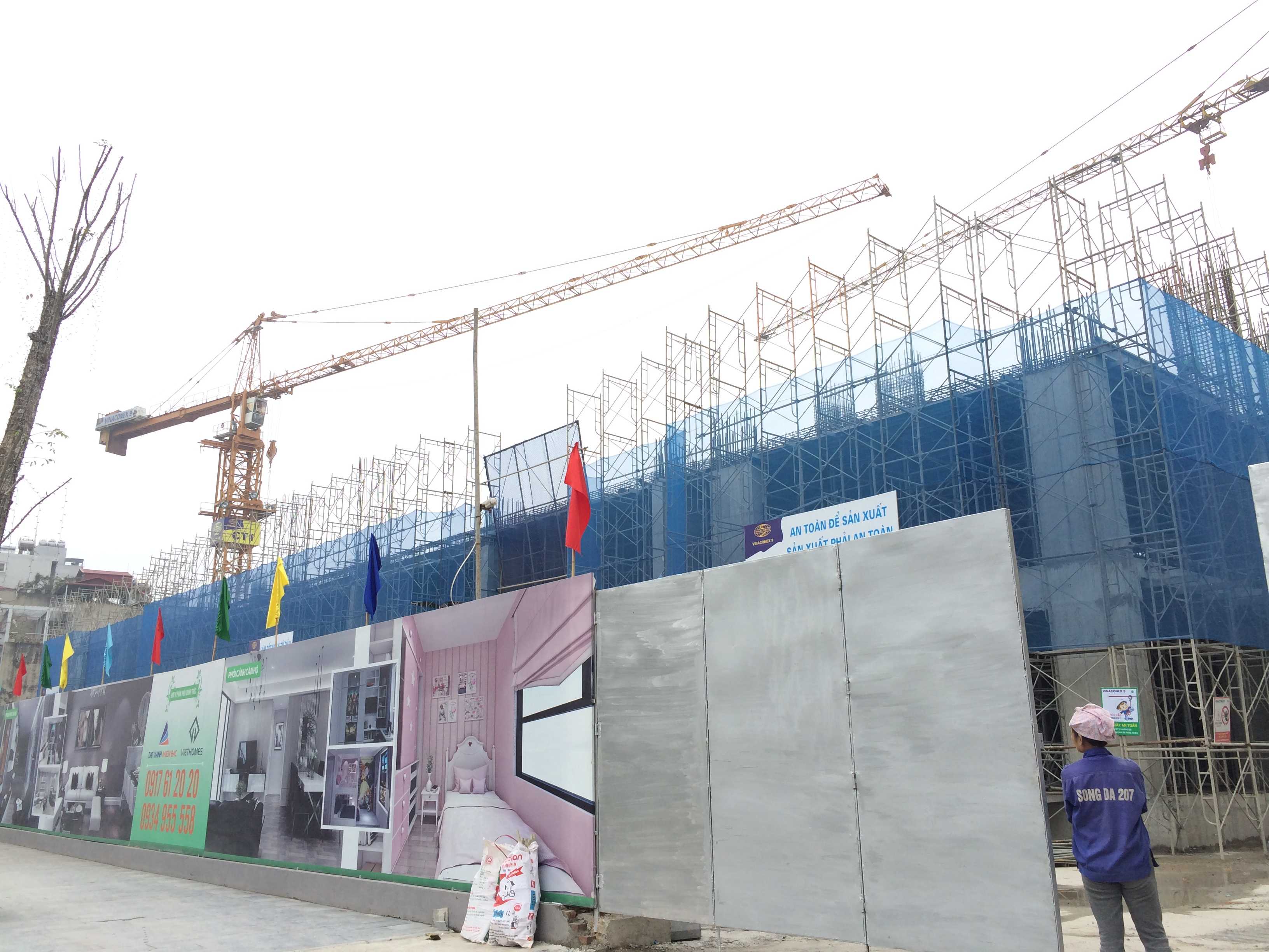 Dự án đang thi công tới mặt sàn tầng 3