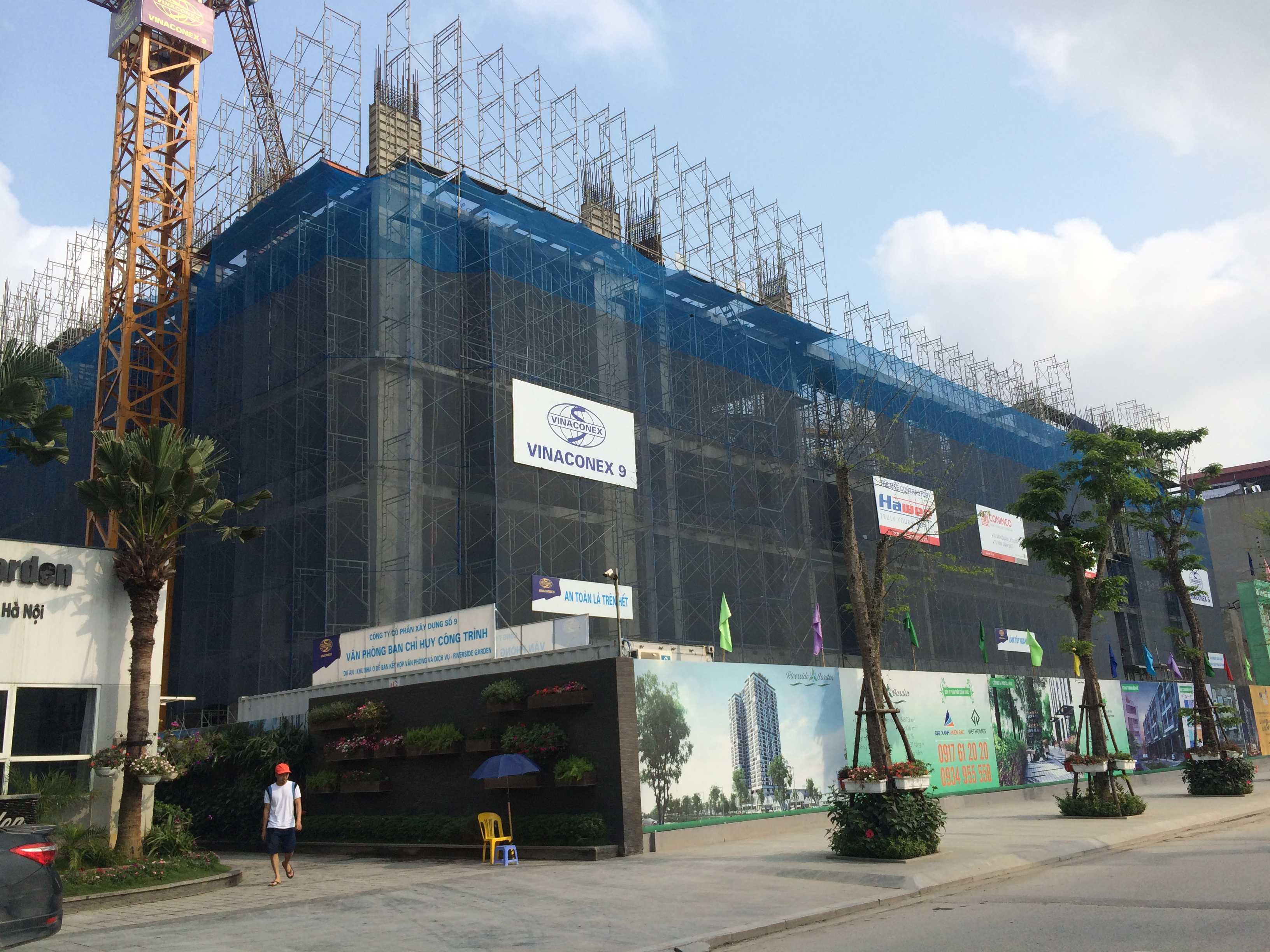 Dự án đang thi công tới mặt sàn tầng 5