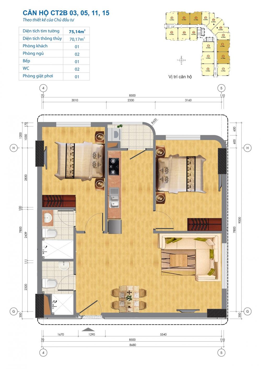 Thiết kế căn hộ 03, 05, 11, 15